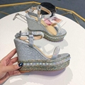                     pumps wedding shoes lady wedge sandal red bottom spikes CL   12