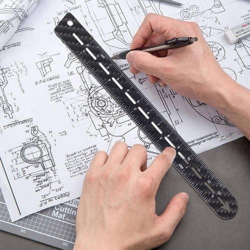  High accurate Fashion design 100% Carbon Fiber Ruler 13cm Scale Ruler  5
