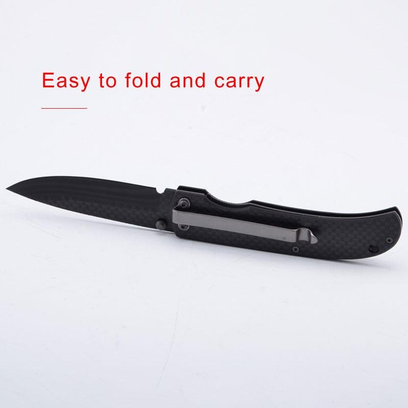 Real Carbon Fiber Outdoor Knife Pocket Folding Knife Multi Functional Neck knife 2