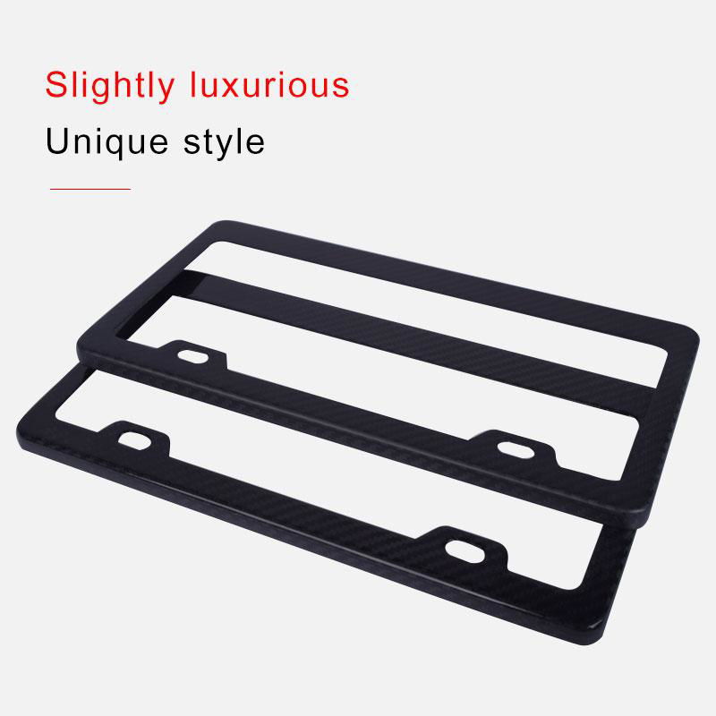 Real Carbon Fiber License Plate Holder Car License Plate Frame Black 2