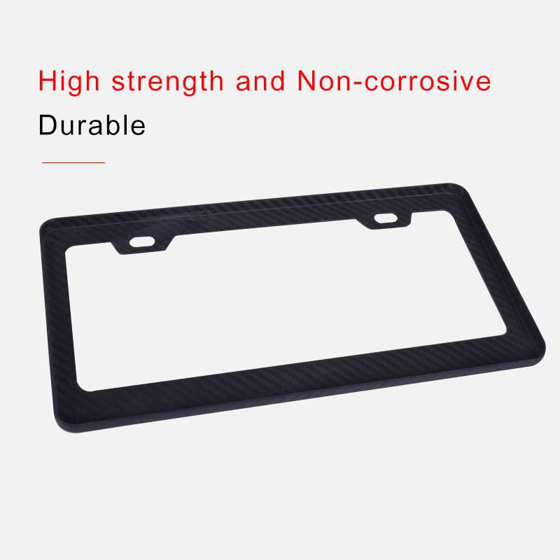 Real Carbon Fiber License Plate Holder Car License Plate Frame Black 4