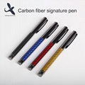 2019 Promotional Carbon Fiber Rollerball Pen Custom Logo Metal Signature Pen 1