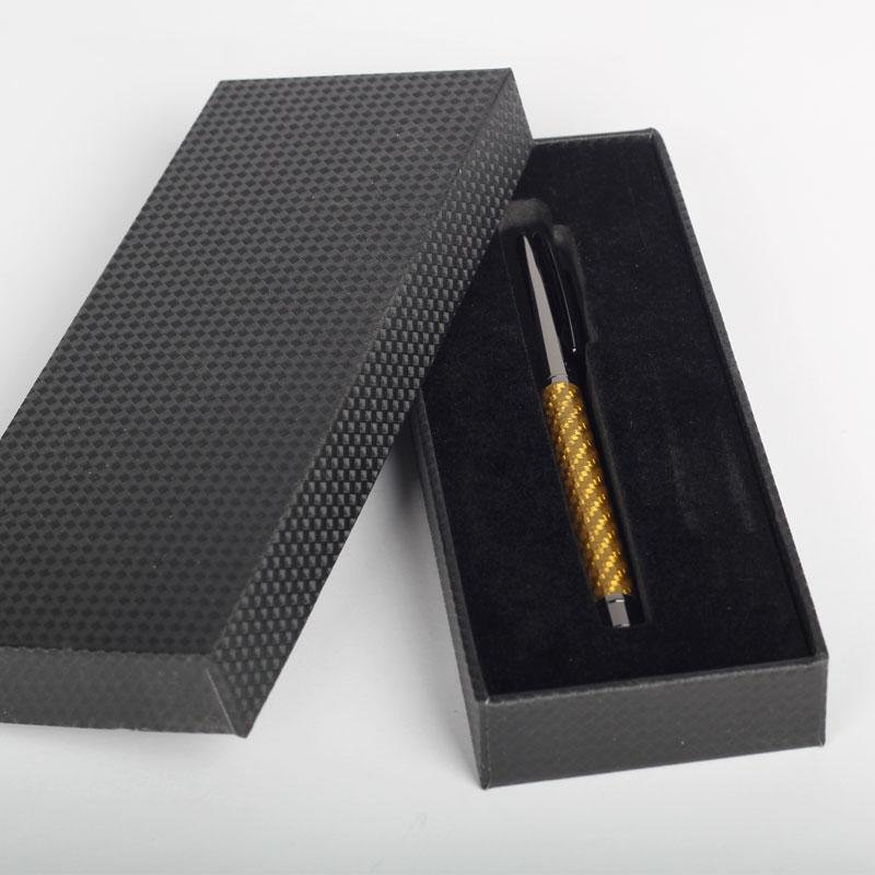 2019 Promotional Carbon Fiber Rollerball Pen Custom Logo Metal Signature Pen 5