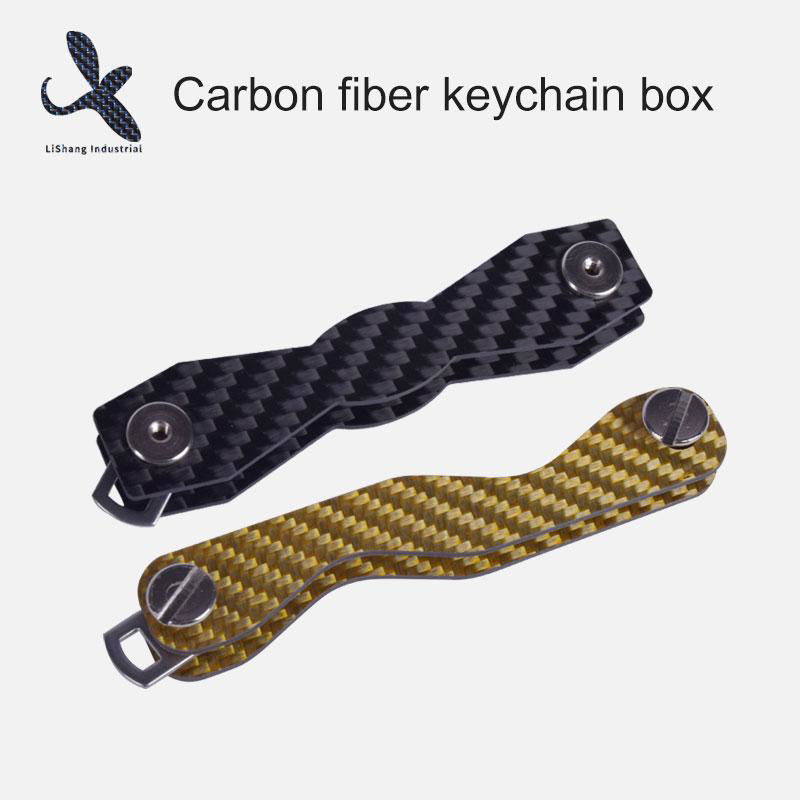 Custom Logo Carbon Fiber Ultralight Compact Key Holder Secure Key organizer