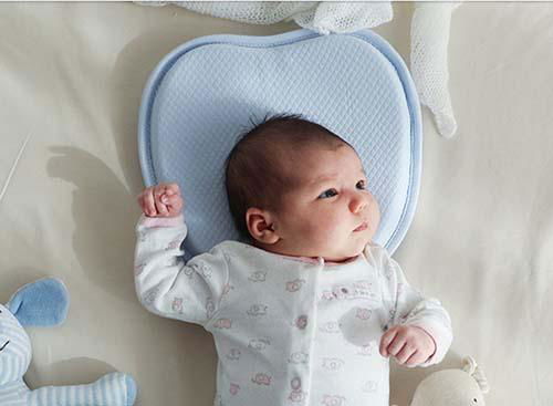 Heart Shape Sponge Newborn Infant Head Support Cushion Organic Children Flat Mem