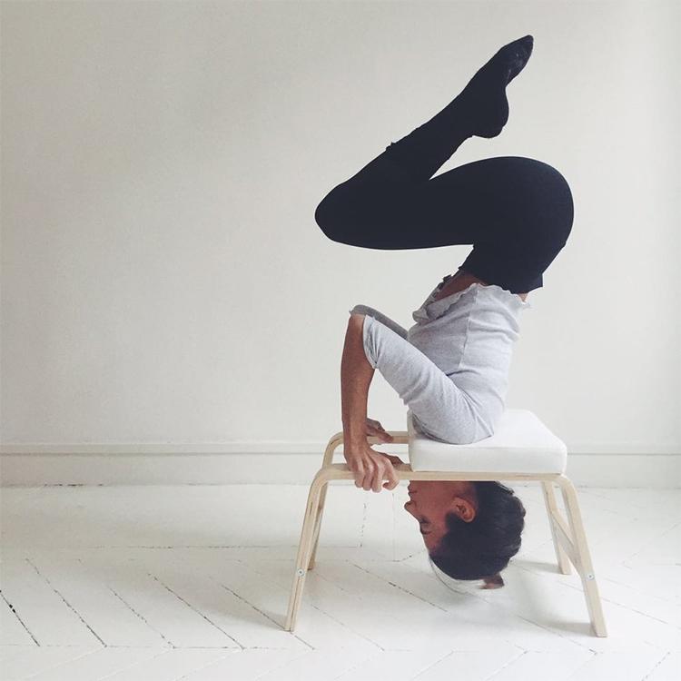 Wooden Yoga Headstand Chair Bench HM523W HM Fitness (China