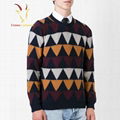 Men's Colourful Intasia Custom knitted Cashmere Sweaters