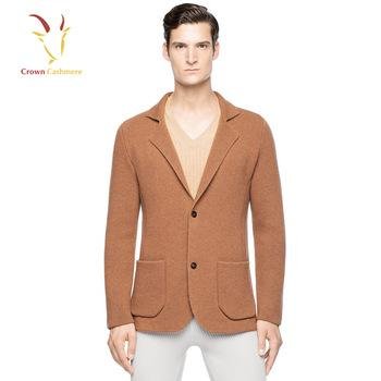 New Style V Neck Cashmere Wool Knitted Coat For Men
