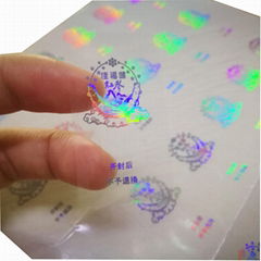 Transparent hologram sticker