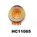 women ladies colorful crystal stone pumpkin round plastic hair clips wholesale 15