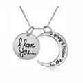 custom fashion I love you letters engraved metal pendant necklace 1