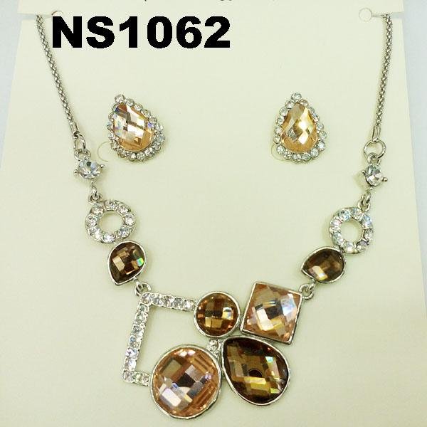 fashion women crystal stone diamond jewelry set wholesale 3