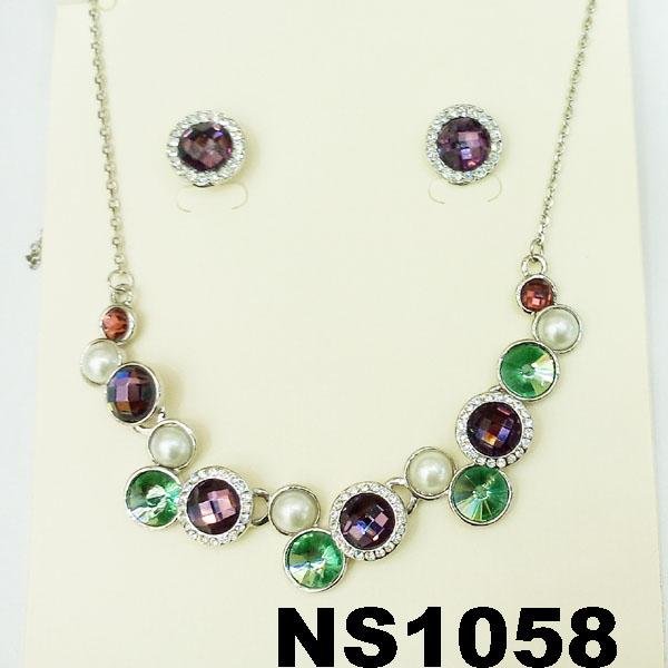 fashion women crystal stone diamond jewelry set wholesale 7
