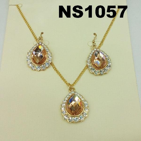 fashion women crystal stone diamond jewelry set wholesale 8