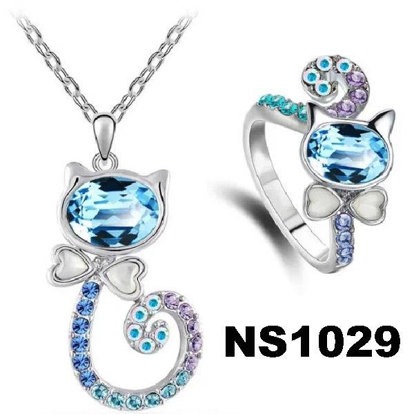 fashion women crystal stone diamond jewelry set wholesale 13