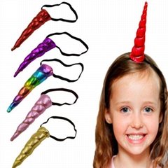 wholesale elastic unicorn horn head band