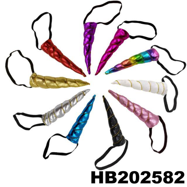 wholesale elastic unicorn horn head band 2