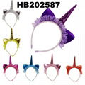 wholesale elastic unicorn horn head band 9