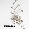 wedding bridal crystal stone flower metal hair comb