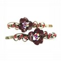 antique crystal stone flower metal hair clips wholesale