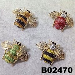 fashion crystal stone wasp bee insect brooch