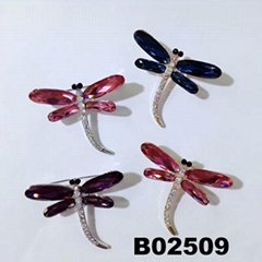 korean crystal stone dragonfly ouch brooch