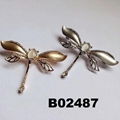 korean crystal stone dragonfly ouch brooch