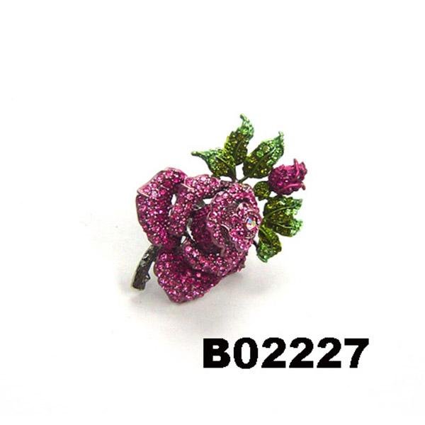 wholesale fashion women girls crystal stone rose flower brooch ouch 3