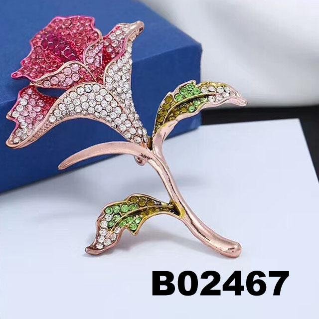 wholesale fashion women girls crystal stone rose flower brooch ouch 5