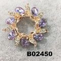 fashion shining crystal stone christmas circle ring brooch