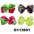 school girls kids big beautiful print hair ribbon bow 13