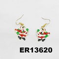 fashion crystal stone metal christmas earrings wholesale