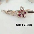 fashion crystal stone flower butterfly rose gold hair pins 