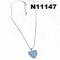 girls crystal heart charm pendant necklace wholesale 2