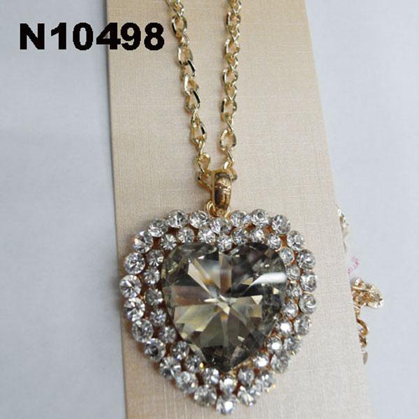 girls crystal heart charm pendant necklace wholesale 3