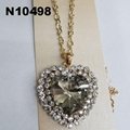girls crystal heart charm pendant necklace wholesale 3