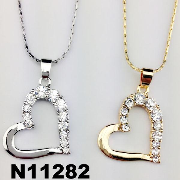 girls crystal heart charm pendant necklace wholesale 4