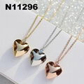 girls crystal heart charm pendant necklace wholesale 5