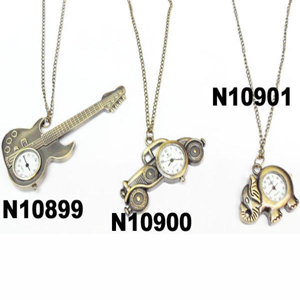 cute antique car elephant violin clock pendant metal necklace