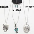 men antique owl pendant metal necklace wholesale 6