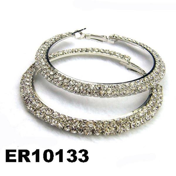 fashion women crystal stone hoop earrings wholesale