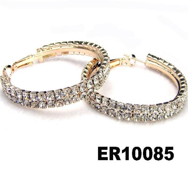 fashion women crystal stone hoop earrings wholesale 2