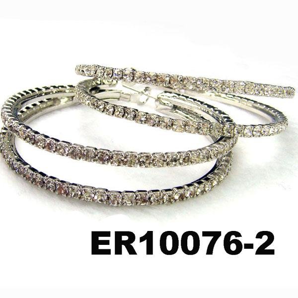 fashion women crystal stone hoop earrings wholesale 3