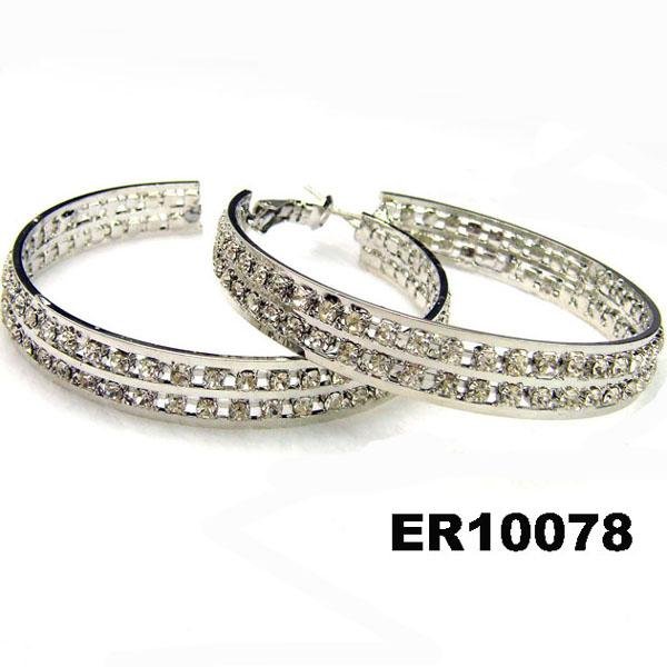 fashion women crystal stone hoop earrings wholesale 4