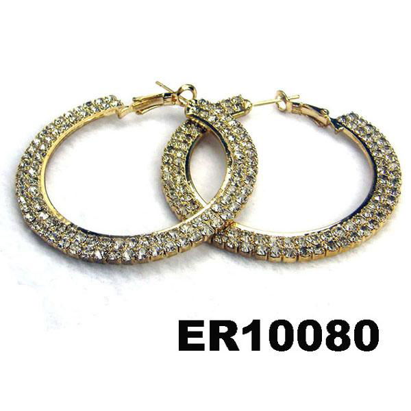 fashion women crystal stone hoop earrings wholesale 5