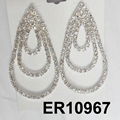 women crystal metal flower dangling chandelier earrings 6