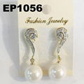 fashion women ladies crystal pearl stud earrings wholesale 2