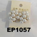 fashion women ladies crystal pearl stud earrings wholesale 3