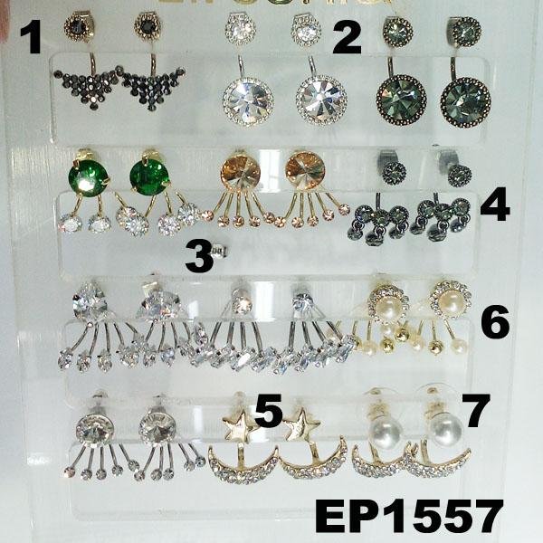 fashion glitter crystal stone zircon footprint stud earrings wholesale