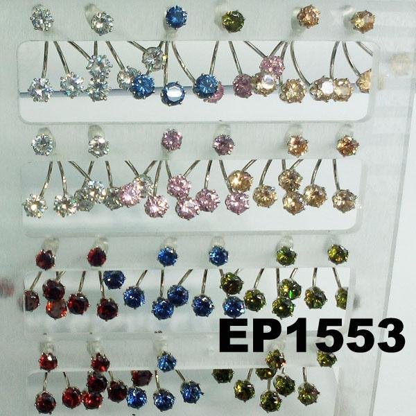 fashion glitter crystal stone zircon footprint stud earrings wholesale 5